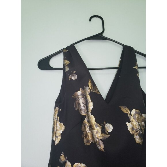 White House Black Market Womens Sz 00 Cocktail Dress V Neck Sleeveless Floral - Picture 4 of 6